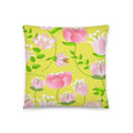 Floral Print Pillow – Yellow Throw Pillow - Dipaliz