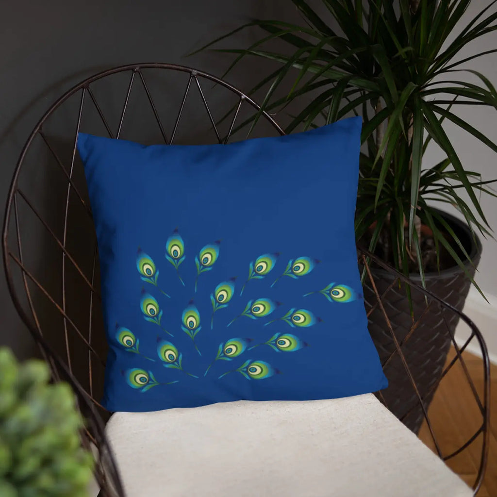 Graphic Peacock Pillow – Insert Included - Dipaliz