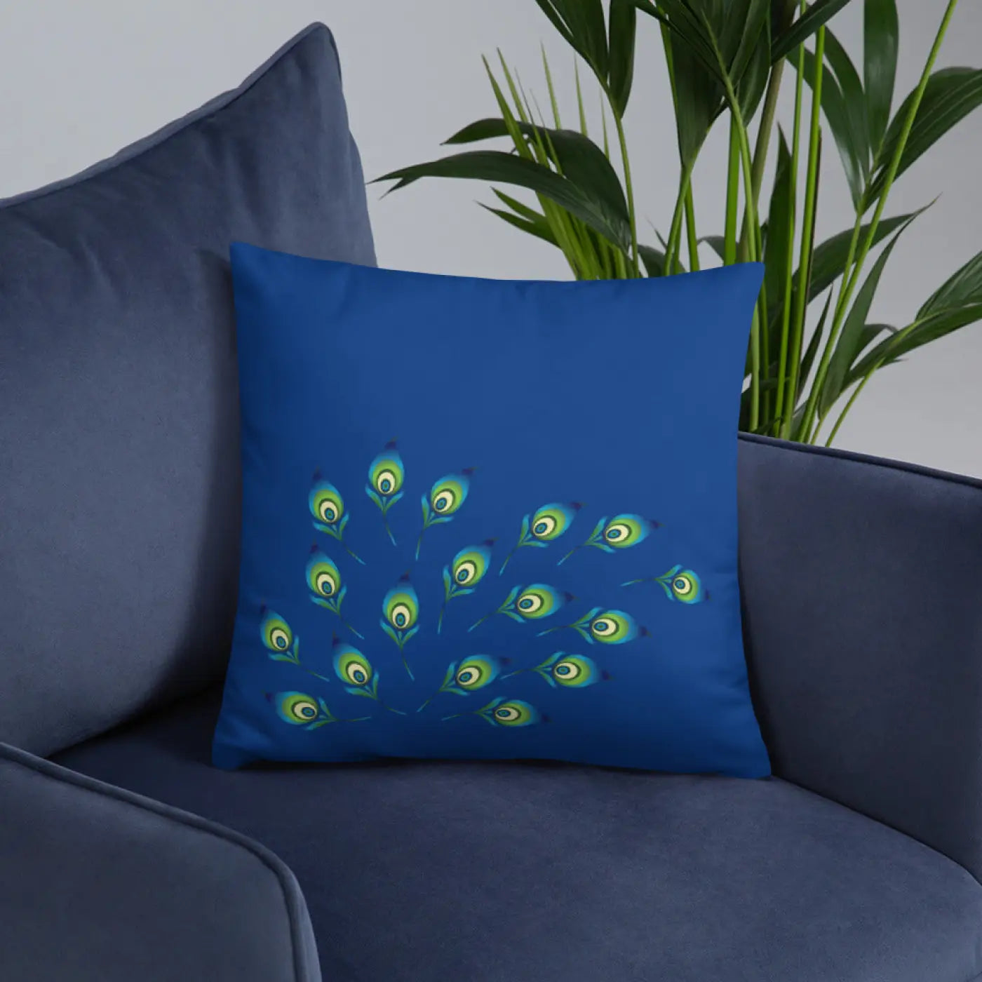Graphic Peacock Pillow – Insert Included - Dipaliz