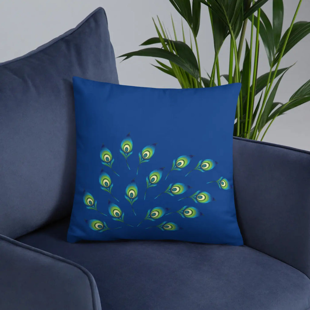 Graphic Peacock Pillow – Insert Included - Dipaliz