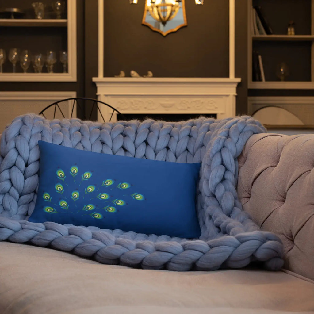 Graphic Peacock Pillow – Insert Included - Dipaliz