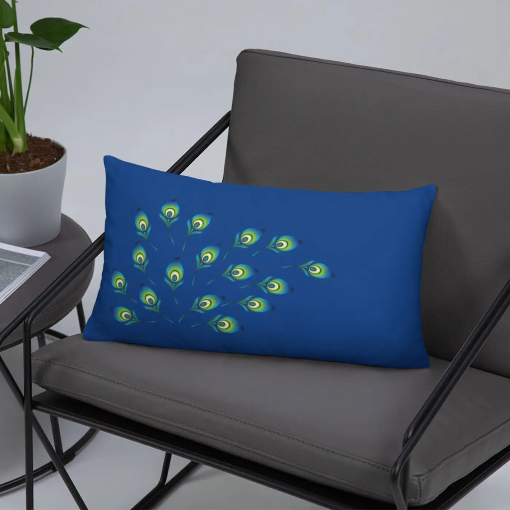 Graphic Peacock Pillow – Insert Included - Dipaliz