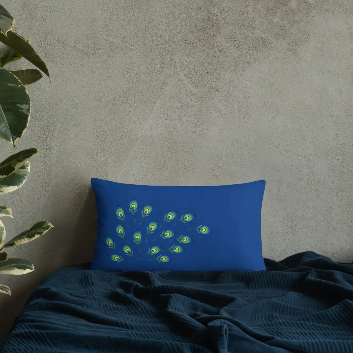 Graphic Peacock Pillow – Insert Included - Dipaliz