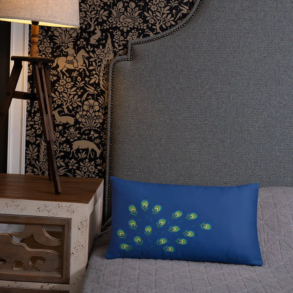 Graphic Peacock Pillow – Insert Included - Dipaliz