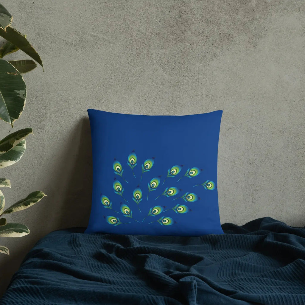 Graphic Peacock Pillow – Insert Included - Dipaliz