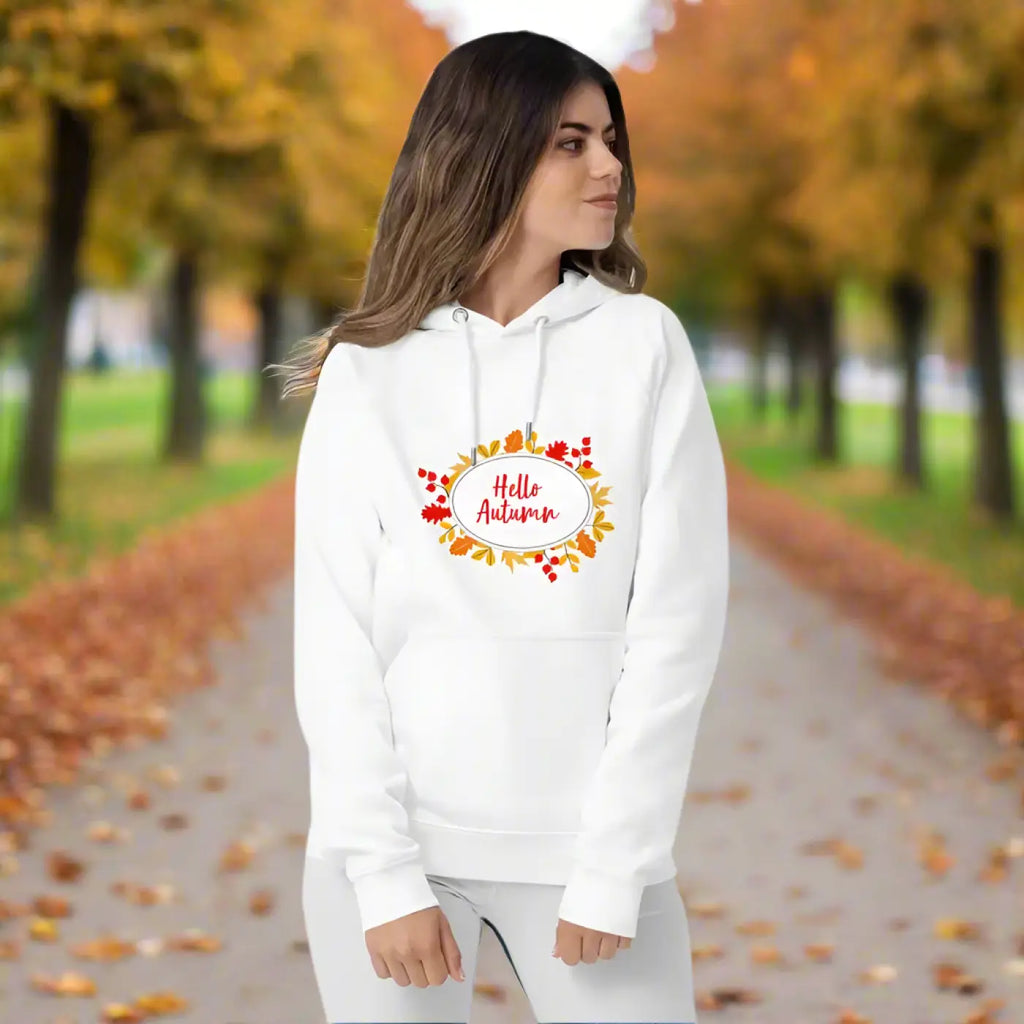 Hello Autumn Hoodie – Organic Unisex Eco Raglan - Dipaliz