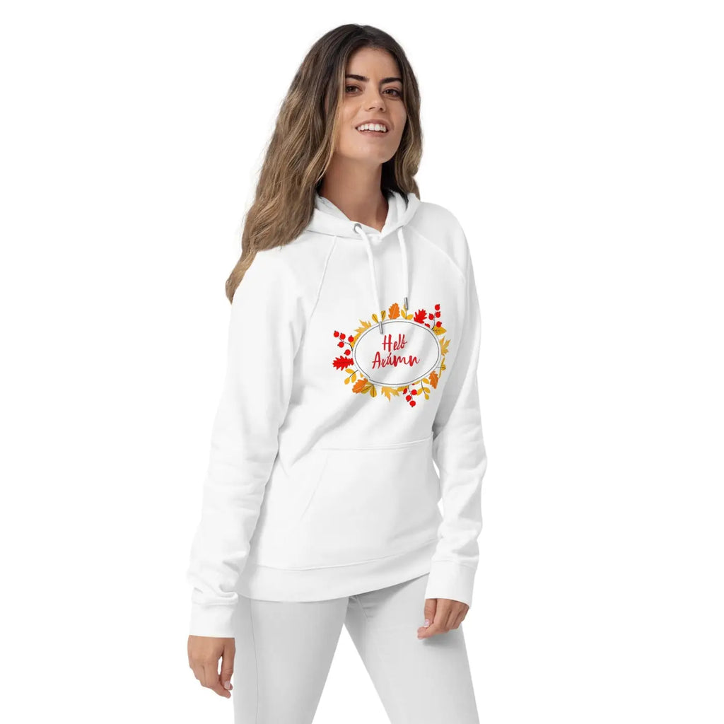Hello Autumn Hoodie – Organic Unisex Eco Raglan - Dipaliz