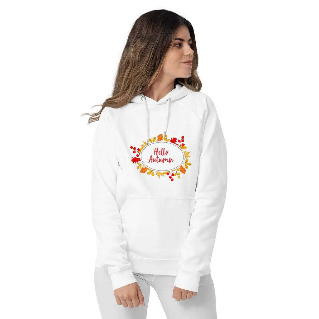 Hello Autumn Hoodie – Organic Unisex Eco Raglan - Dipaliz