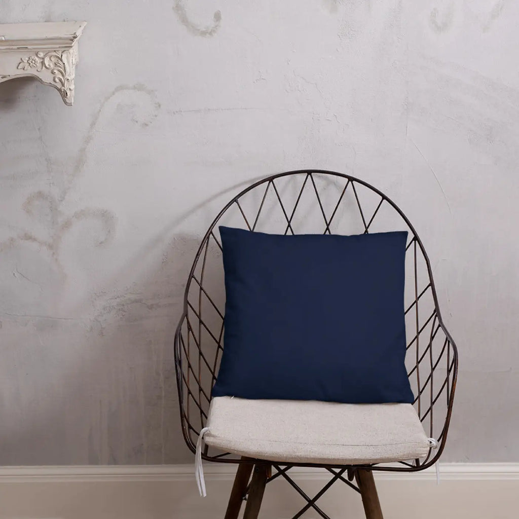 Navy Blue Throw Pillow – Lovely Floral Polyester - Dipaliz