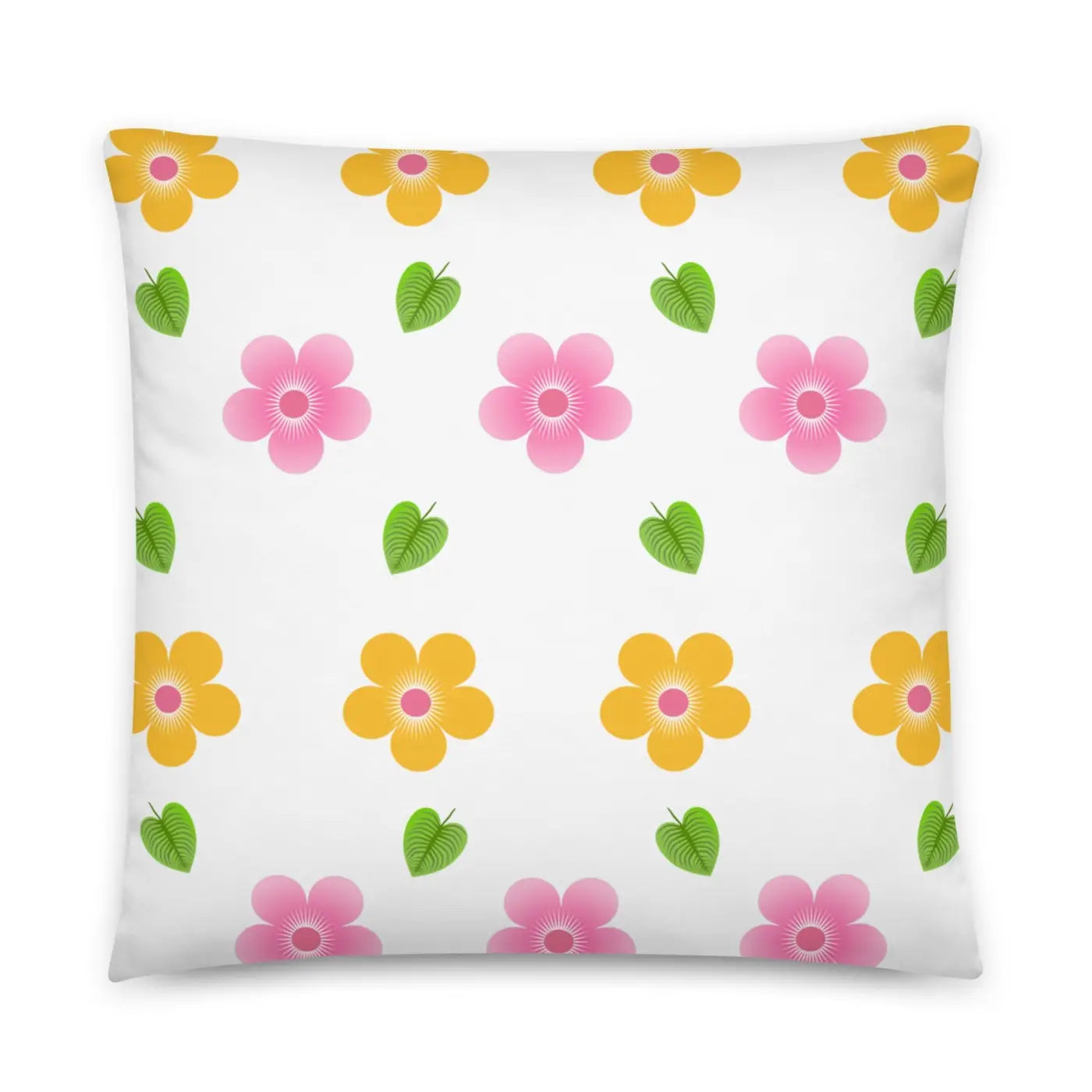 Colorful Blossoms Throw Pillow – Square Polyester - Dipaliz