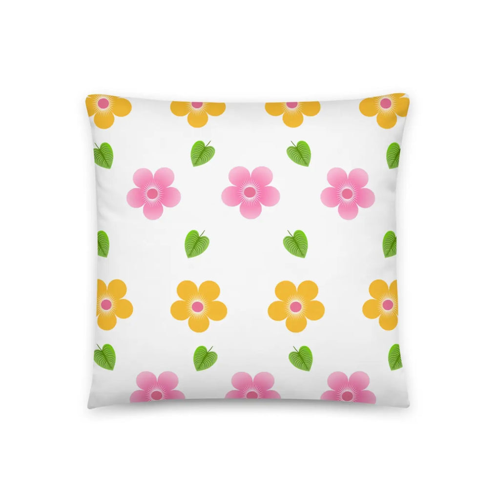 Colorful Blossoms Throw Pillow – Square Polyester - Dipaliz