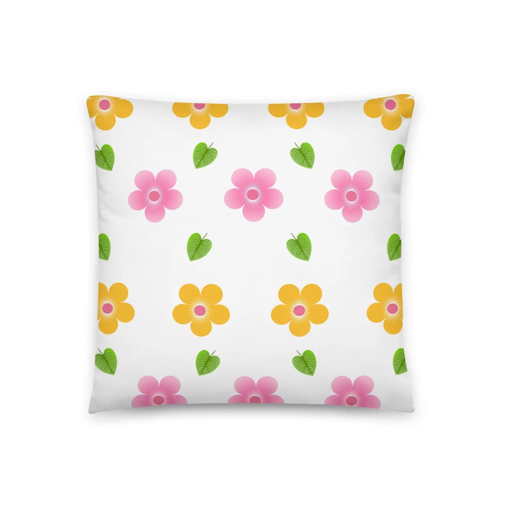 Colorful Blossoms Throw Pillow – Square Polyester - Dipaliz