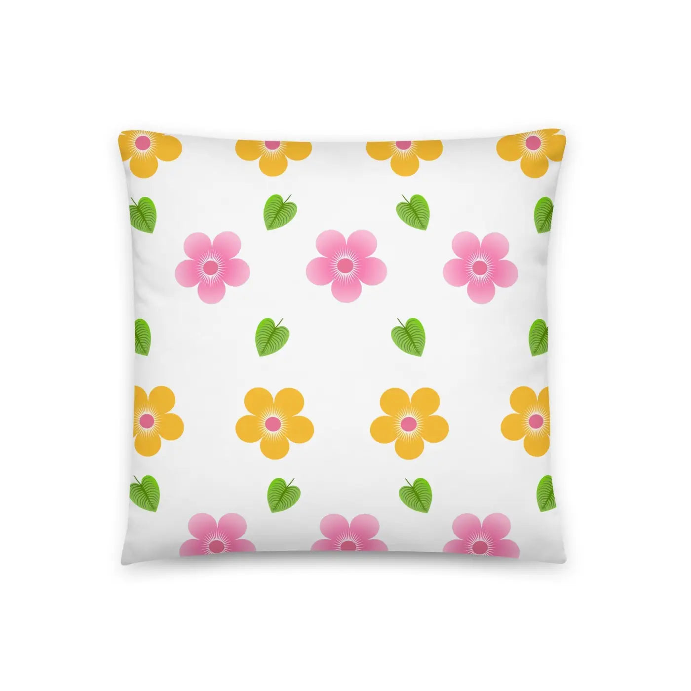 Colorful Blossoms Throw Pillow – Square Polyester - Dipaliz