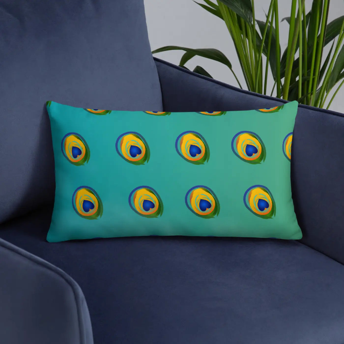 Peacock Feathers Basic Throw Pillow – 18x18 Soft - Dipaliz