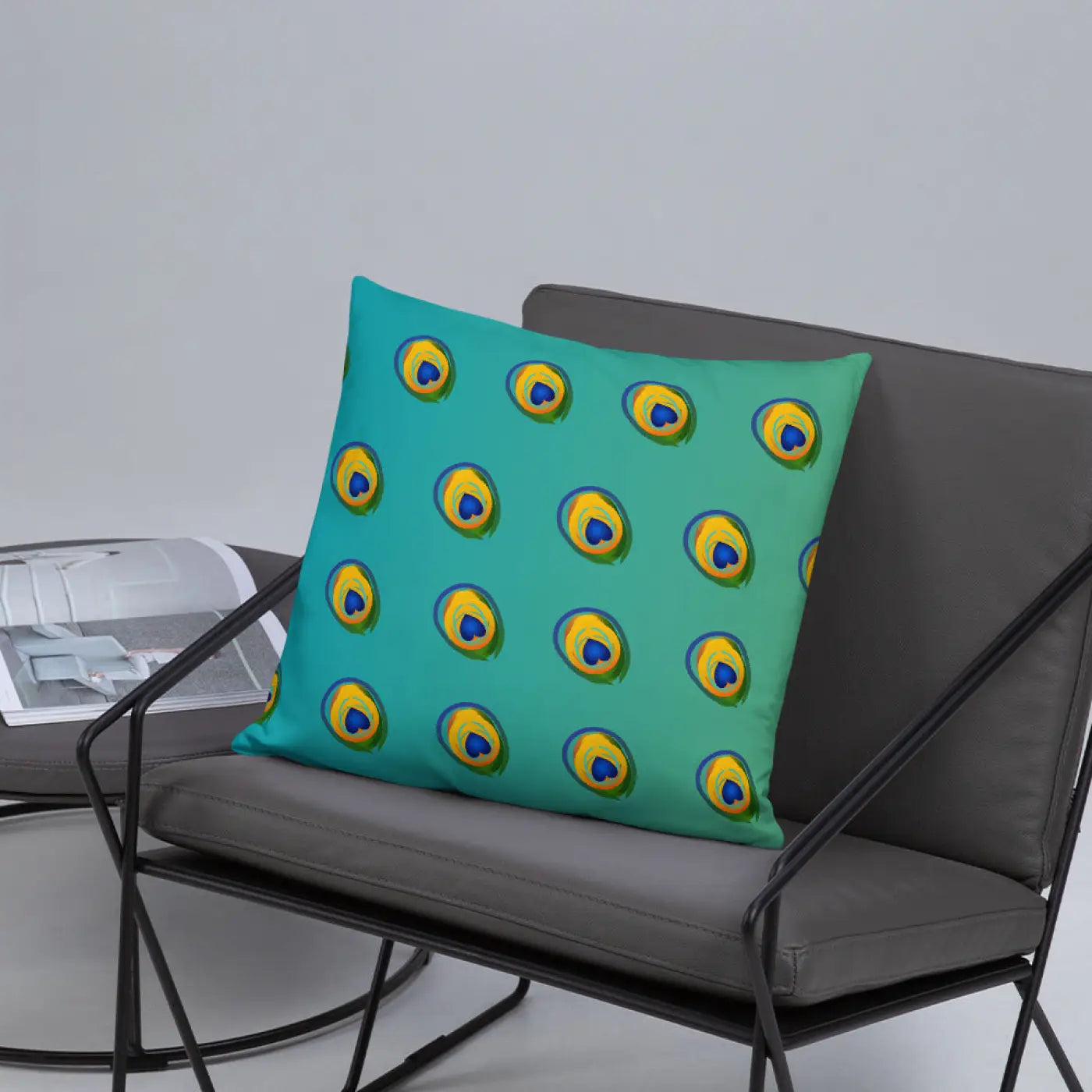 Peacock Feathers Basic Throw Pillow – 18x18 Soft - Dipaliz