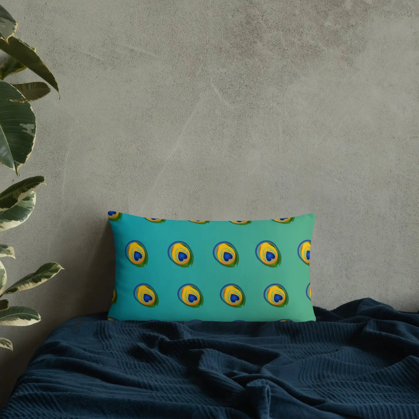 Peacock Feathers Basic Throw Pillow – 18x18 Soft - Dipaliz