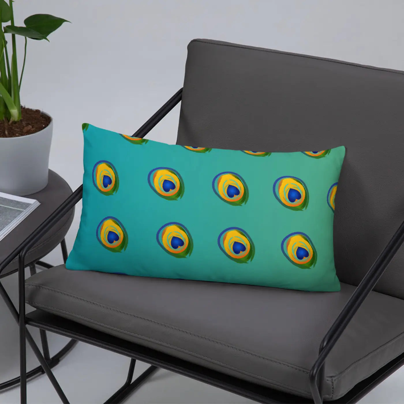 Peacock Feathers Basic Throw Pillow – 18x18 Soft - Dipaliz