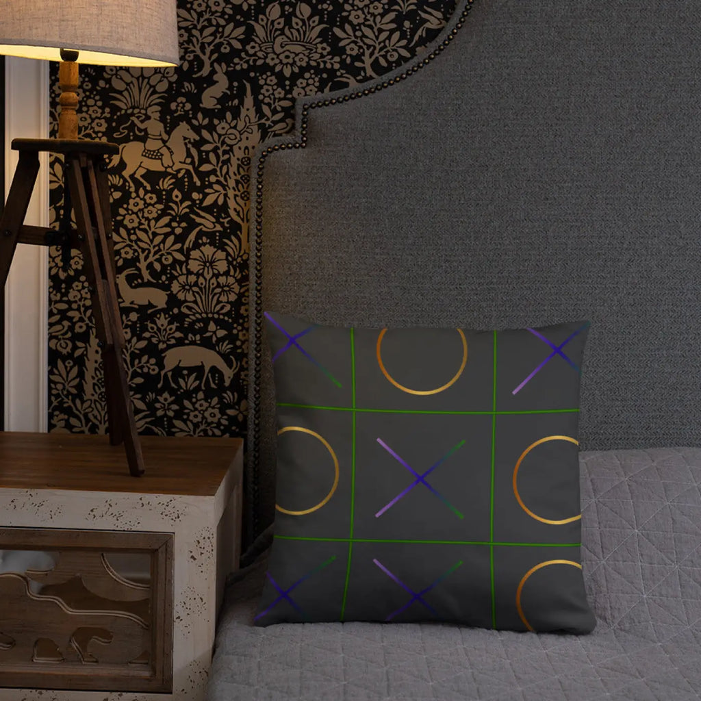 Tic Tac Toe Throw Pillow – Insert Included - Dipaliz