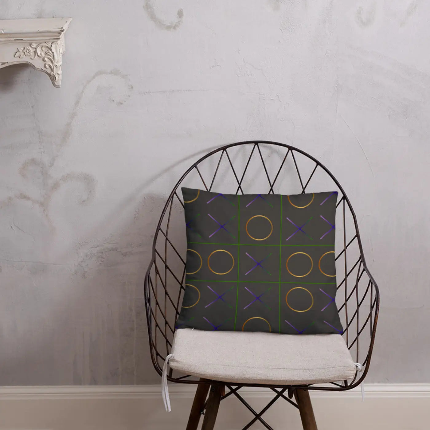 Tic Tac Toe Throw Pillow – Insert Included - Dipaliz