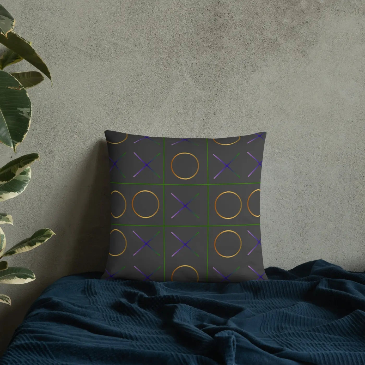 Tic Tac Toe Throw Pillow – Insert Included - Dipaliz