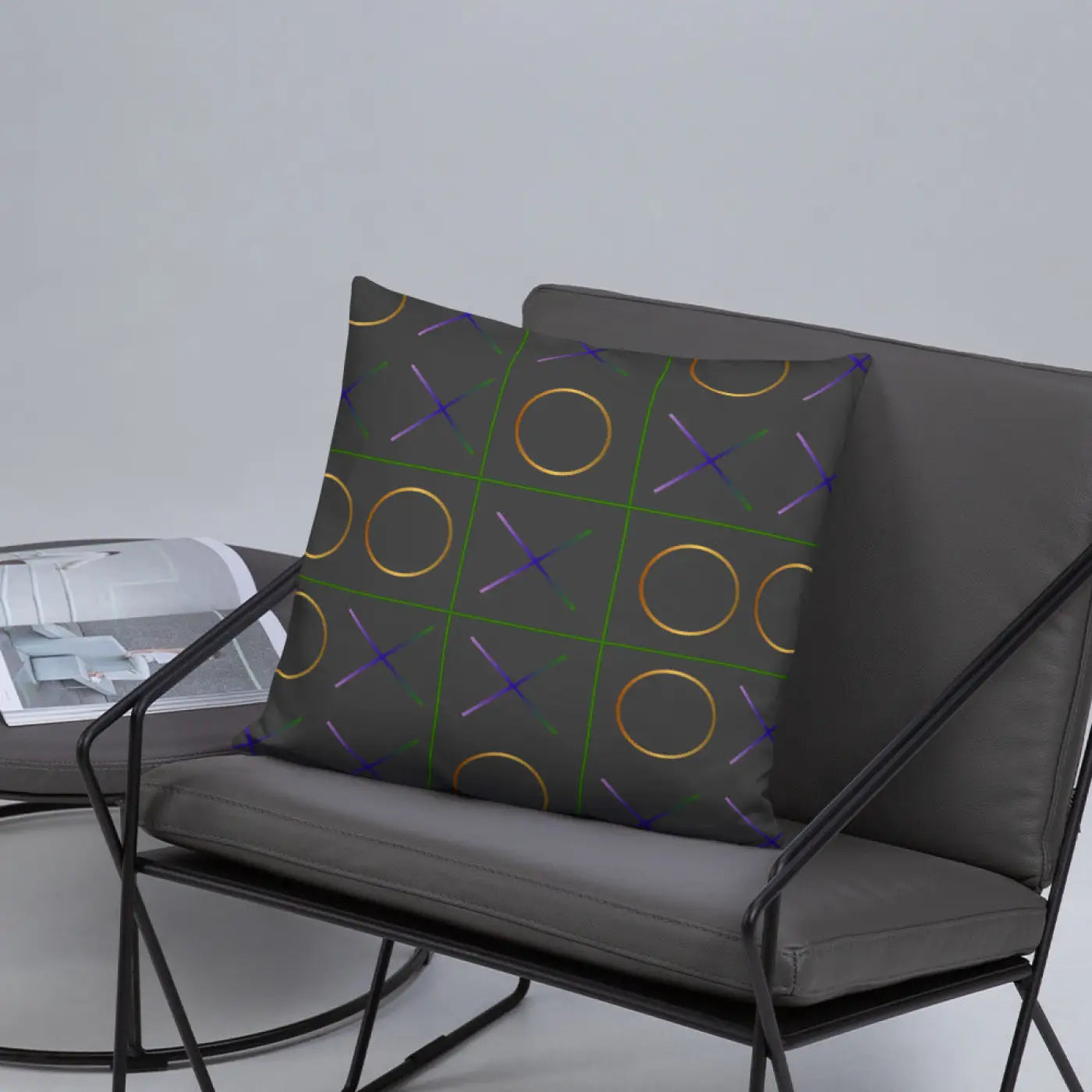 Tic Tac Toe Throw Pillow – Insert Included - Dipaliz
