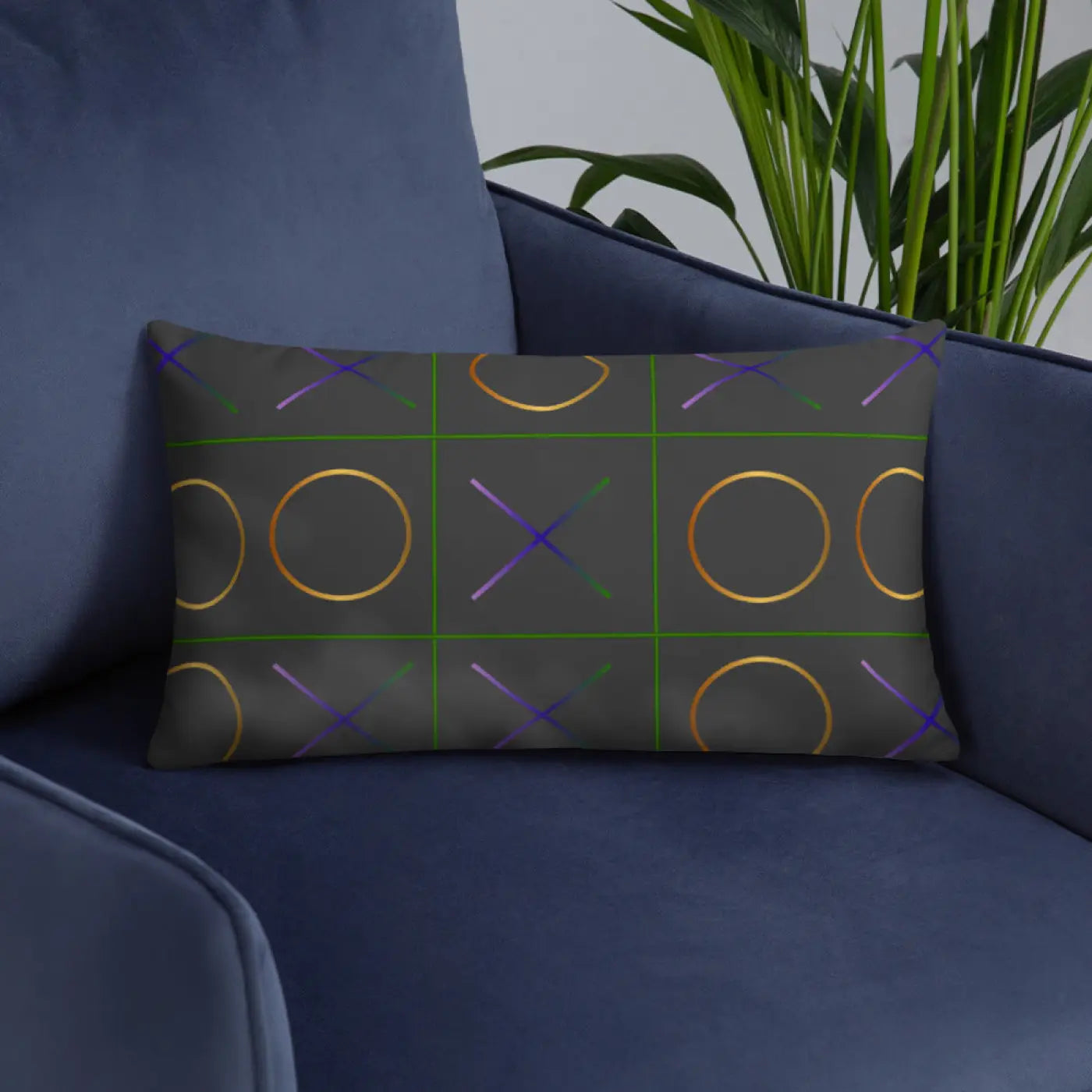 Tic Tac Toe Throw Pillow – Insert Included - Dipaliz