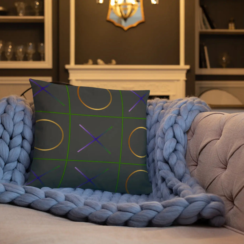 Tic Tac Toe Throw Pillow – Insert Included - Dipaliz