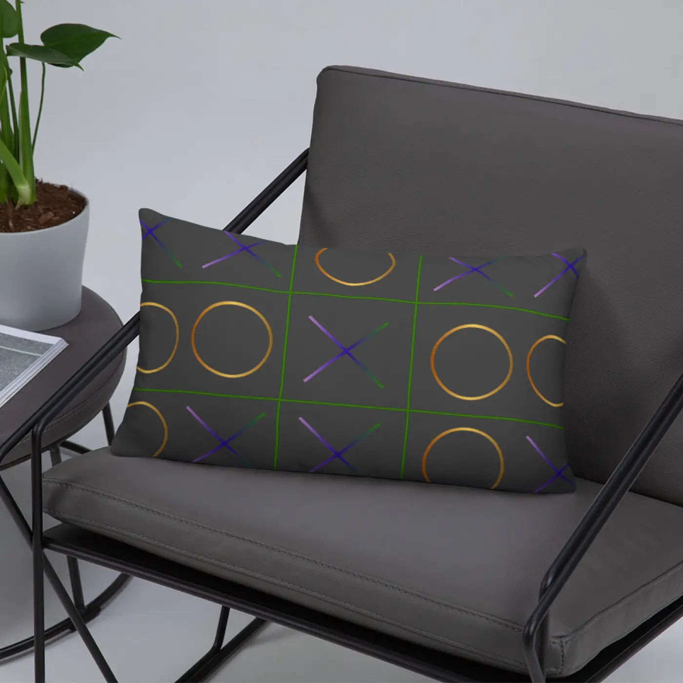 Tic Tac Toe Throw Pillow – Insert Included - Dipaliz