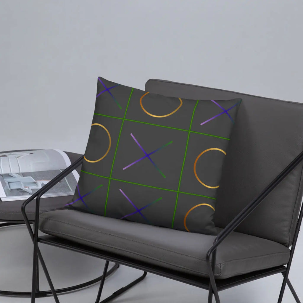 Tic Tac Toe Throw Pillow – Insert Included - Dipaliz