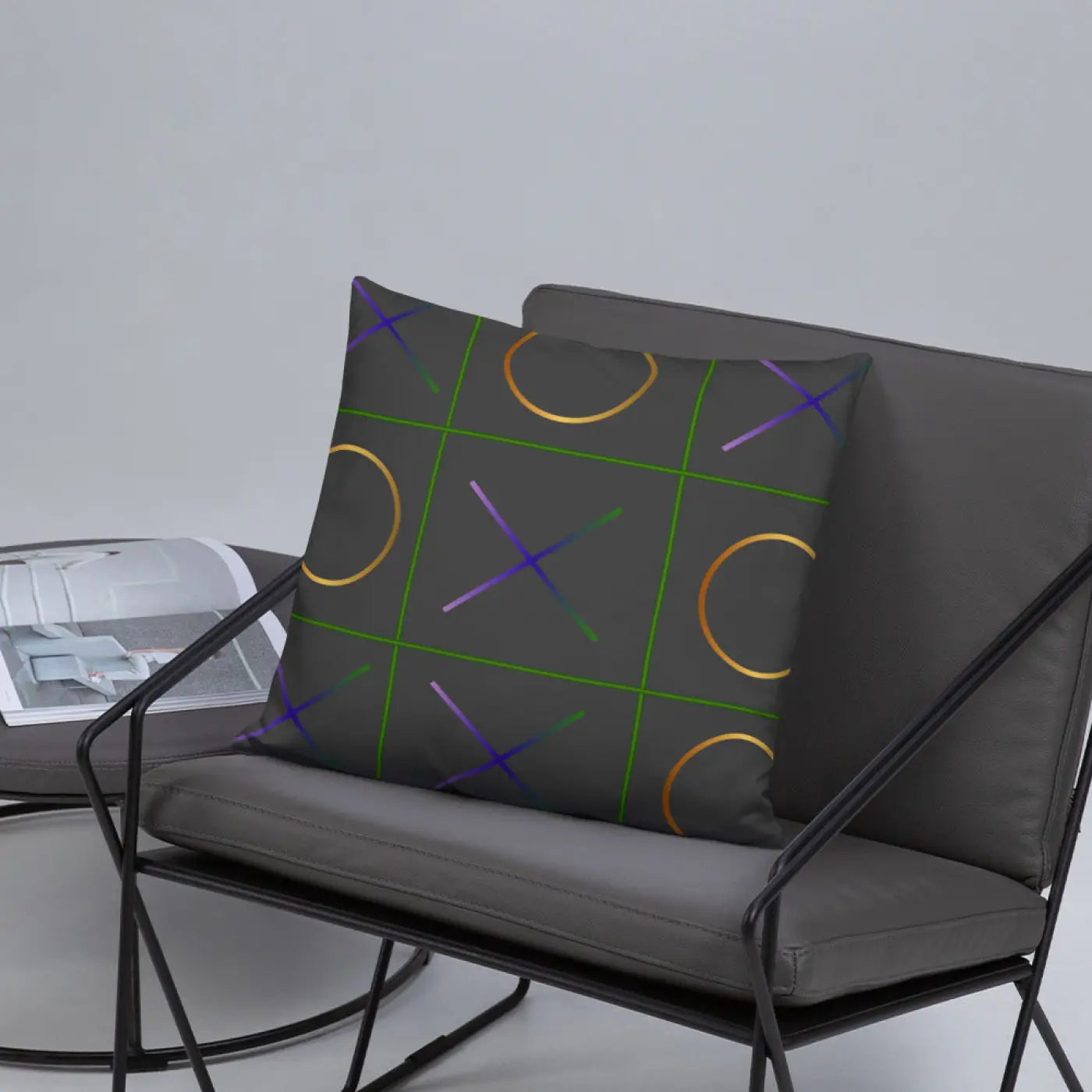 Tic Tac Toe Throw Pillow – Insert Included - Dipaliz