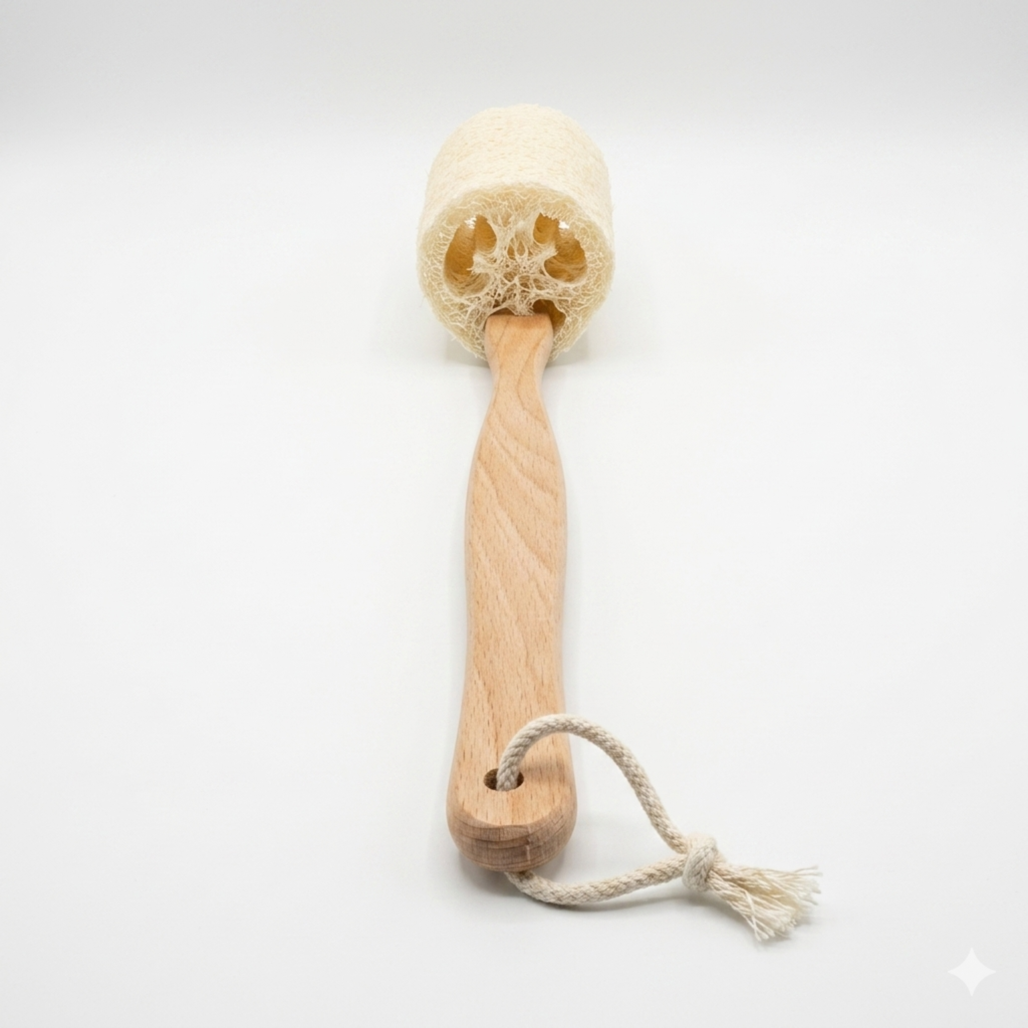Natural Loofah Bath Brush w/Long Handle.