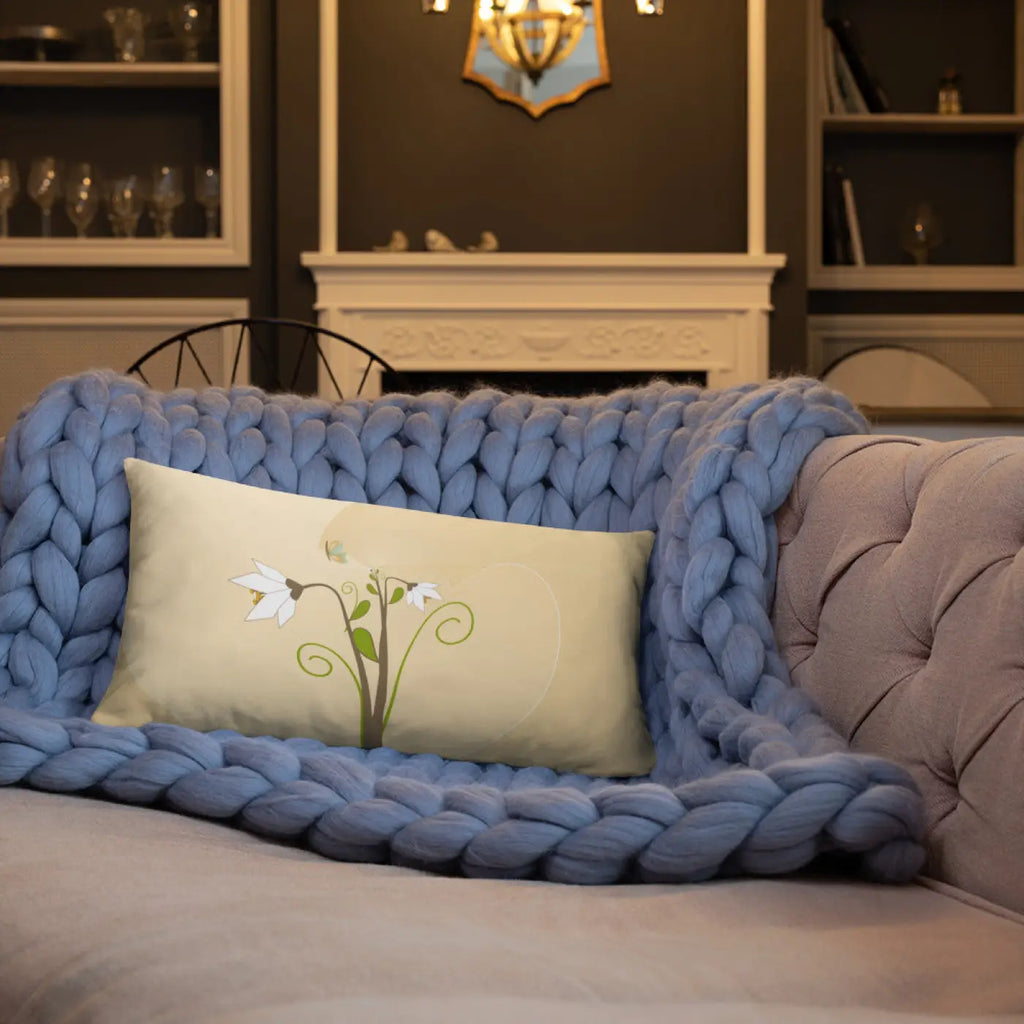 Graphic White Flowers Throw Pillow – Insert Included - Dipaliz
