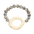 Irregular Charm Semi Precious Stone Beaded Stretch Bracelet