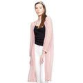 Lace Detail Long Sleeve Sheer Accent Kimono Poncho Beachwear