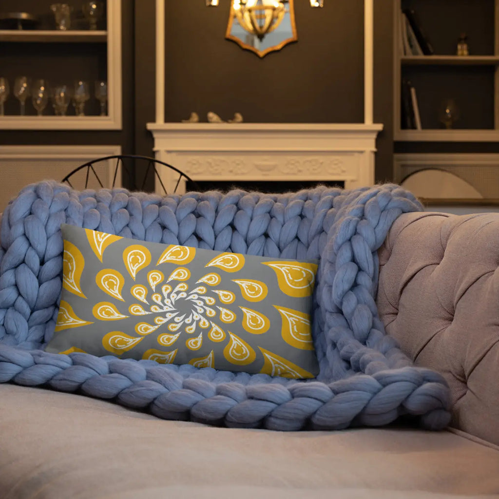 Grey Mustard Pillow – Concealed Zipper - Dipaliz