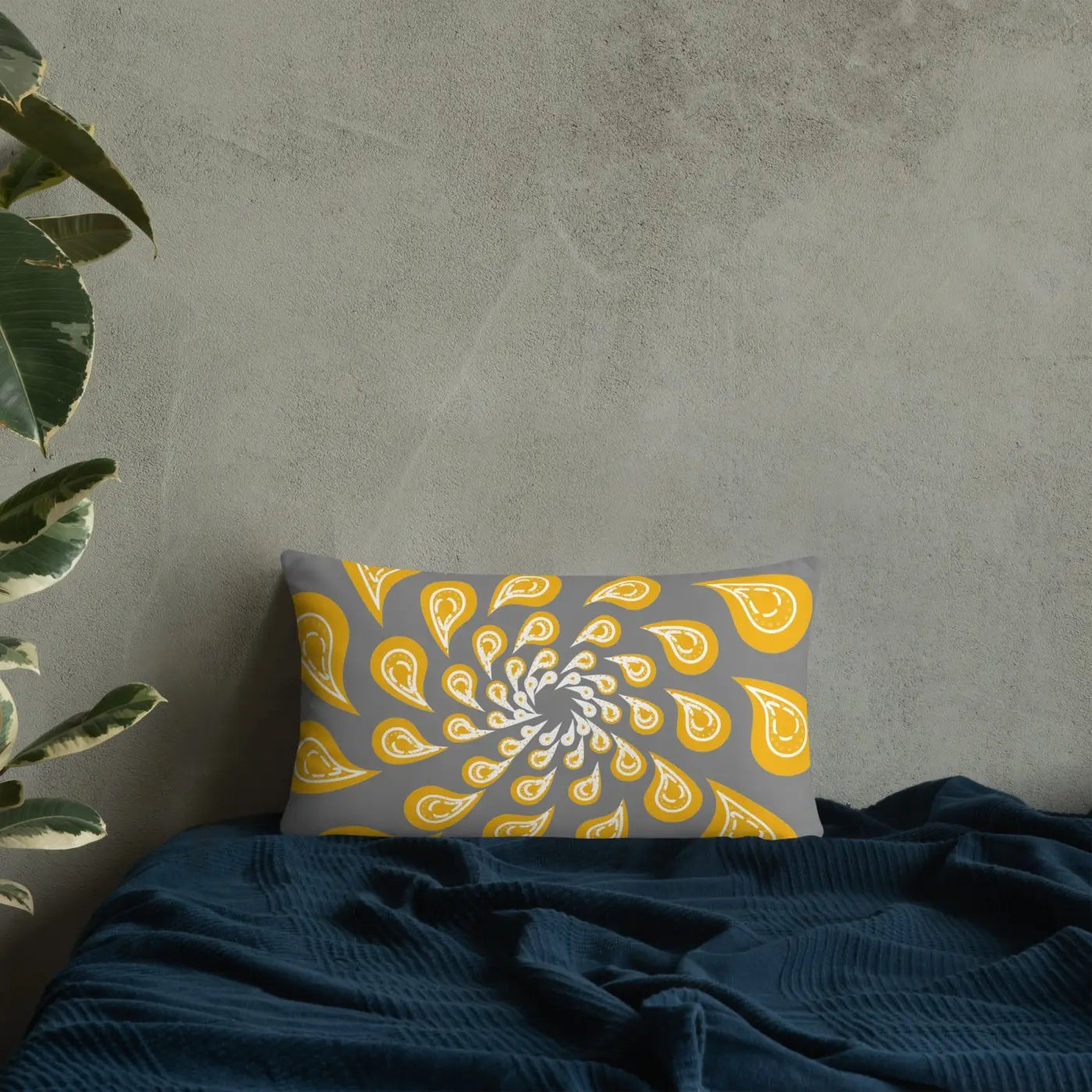 Grey Mustard Pillow – Concealed Zipper - Dipaliz