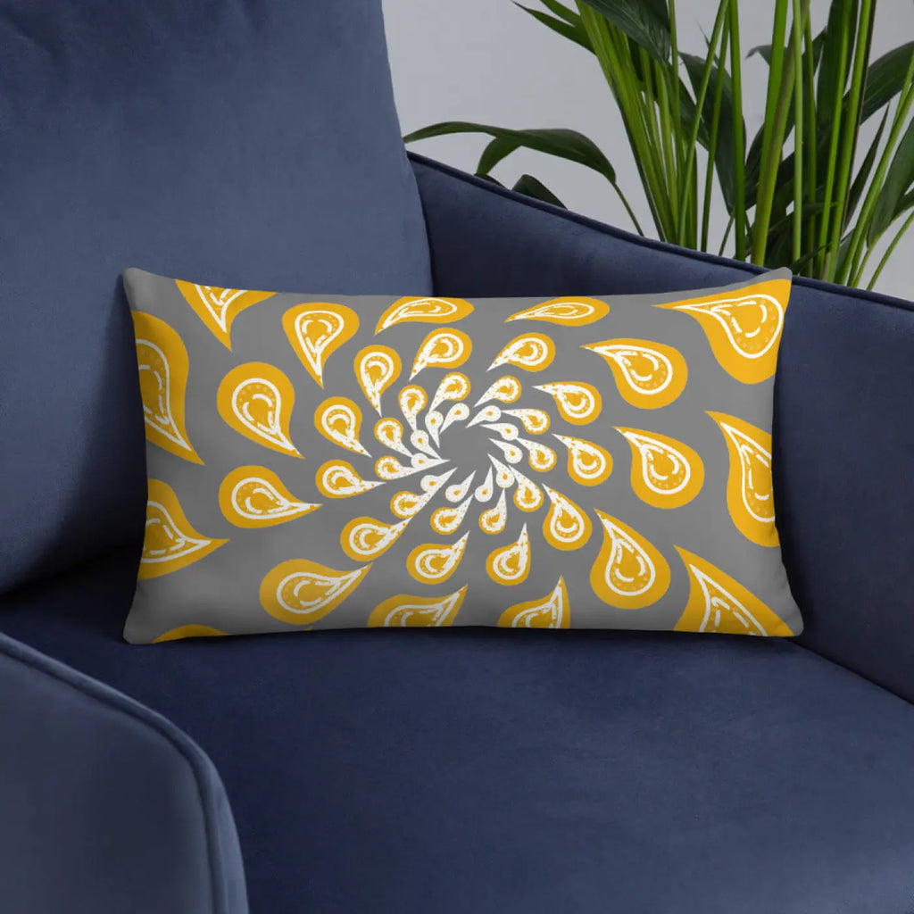Grey Mustard Pillow – Concealed Zipper - Dipaliz