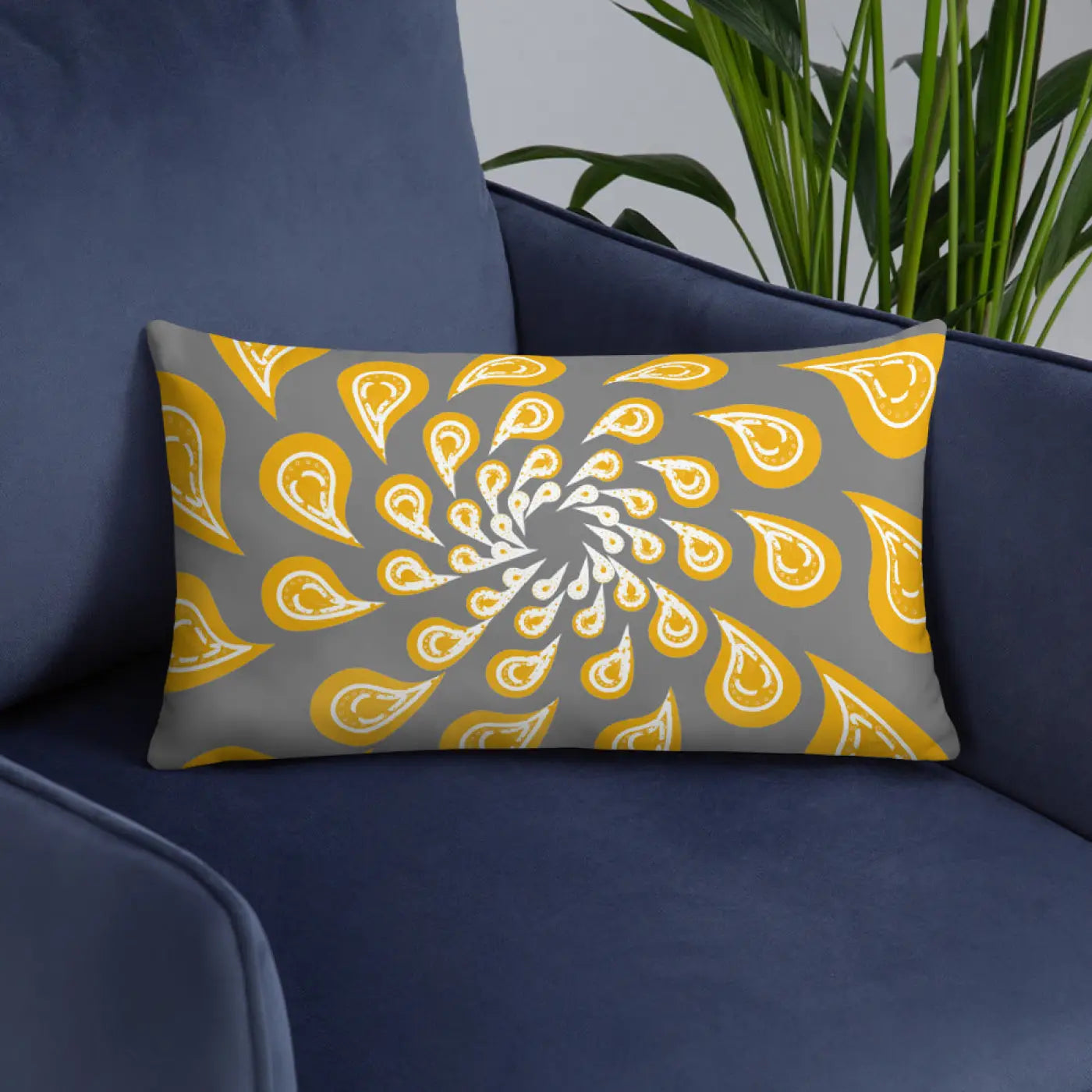 Grey Mustard Pillow – Concealed Zipper - Dipaliz