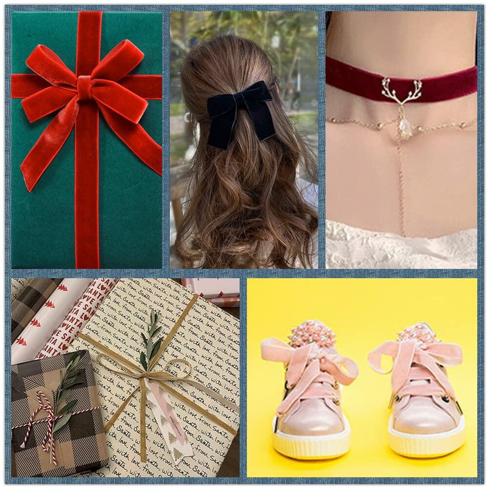 Abbaoww Hot Pink Velvet Ribbon 1 Inch x 25 Yards Single Face Crafts