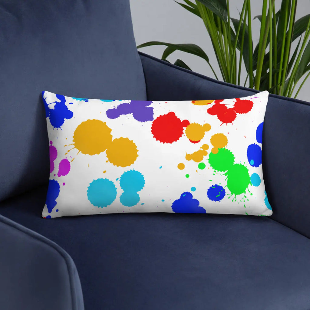 Paint Splats Pillow – Washable Cover 18x18 - Dipaliz