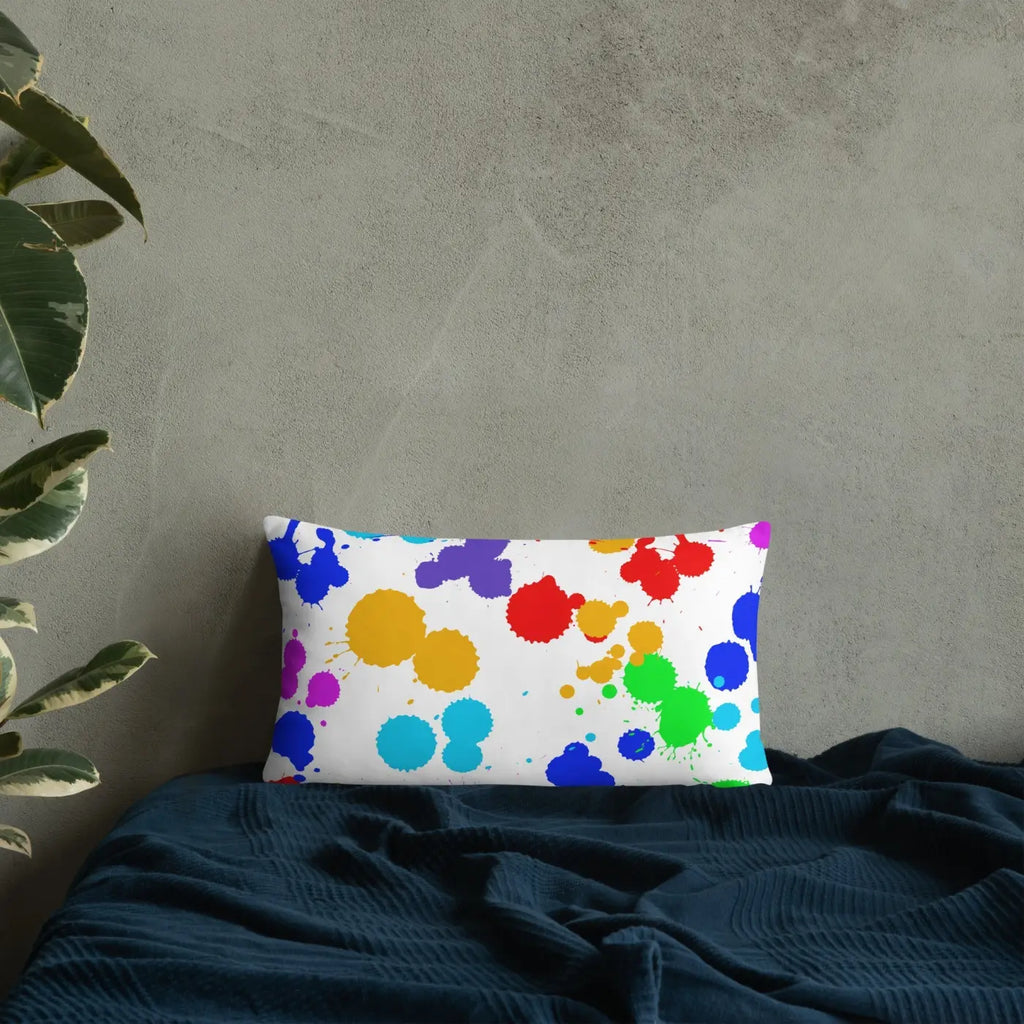 Paint Splats Pillow – Washable Cover 18x18 - Dipaliz