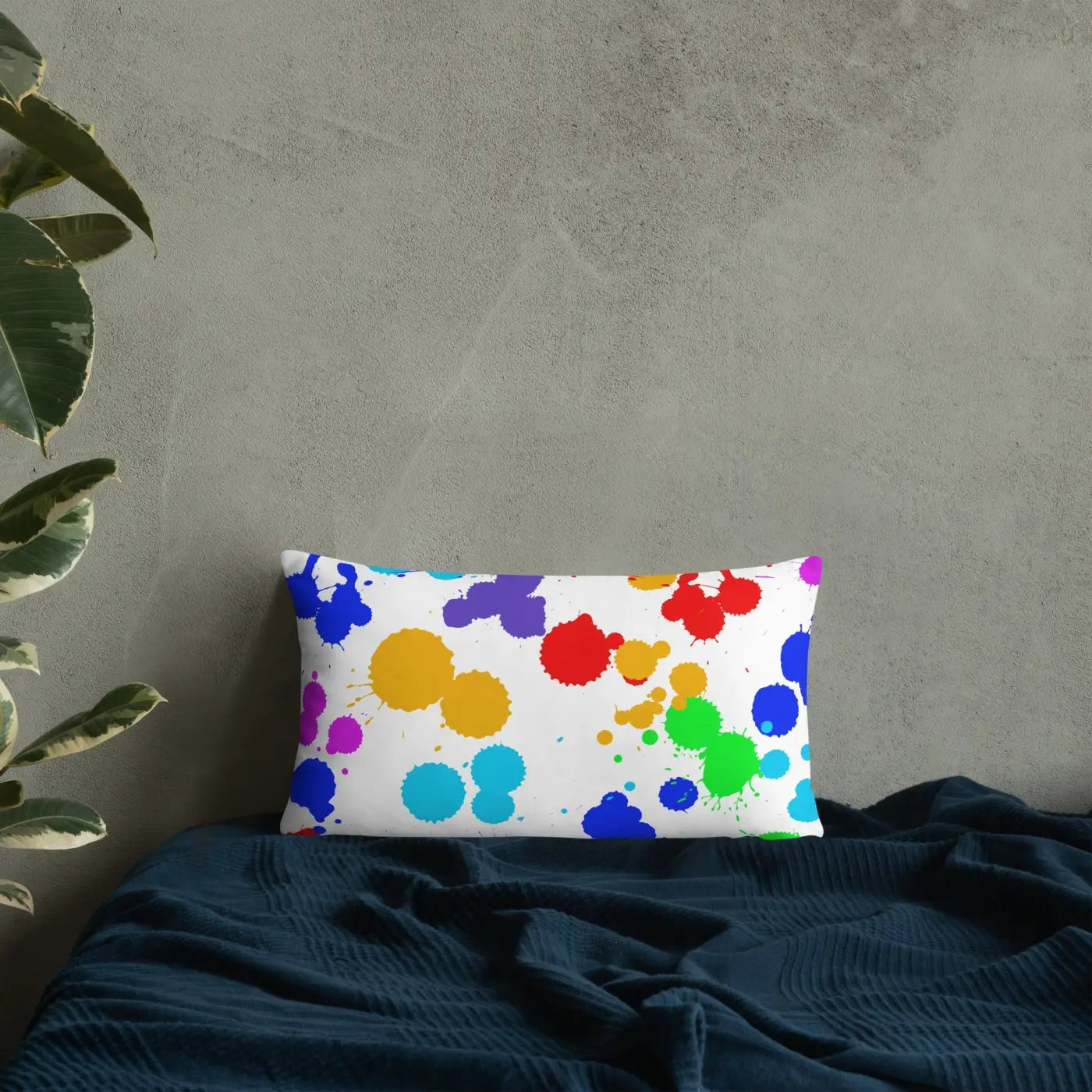 Paint Splats Pillow – Washable Cover 18x18 - Dipaliz