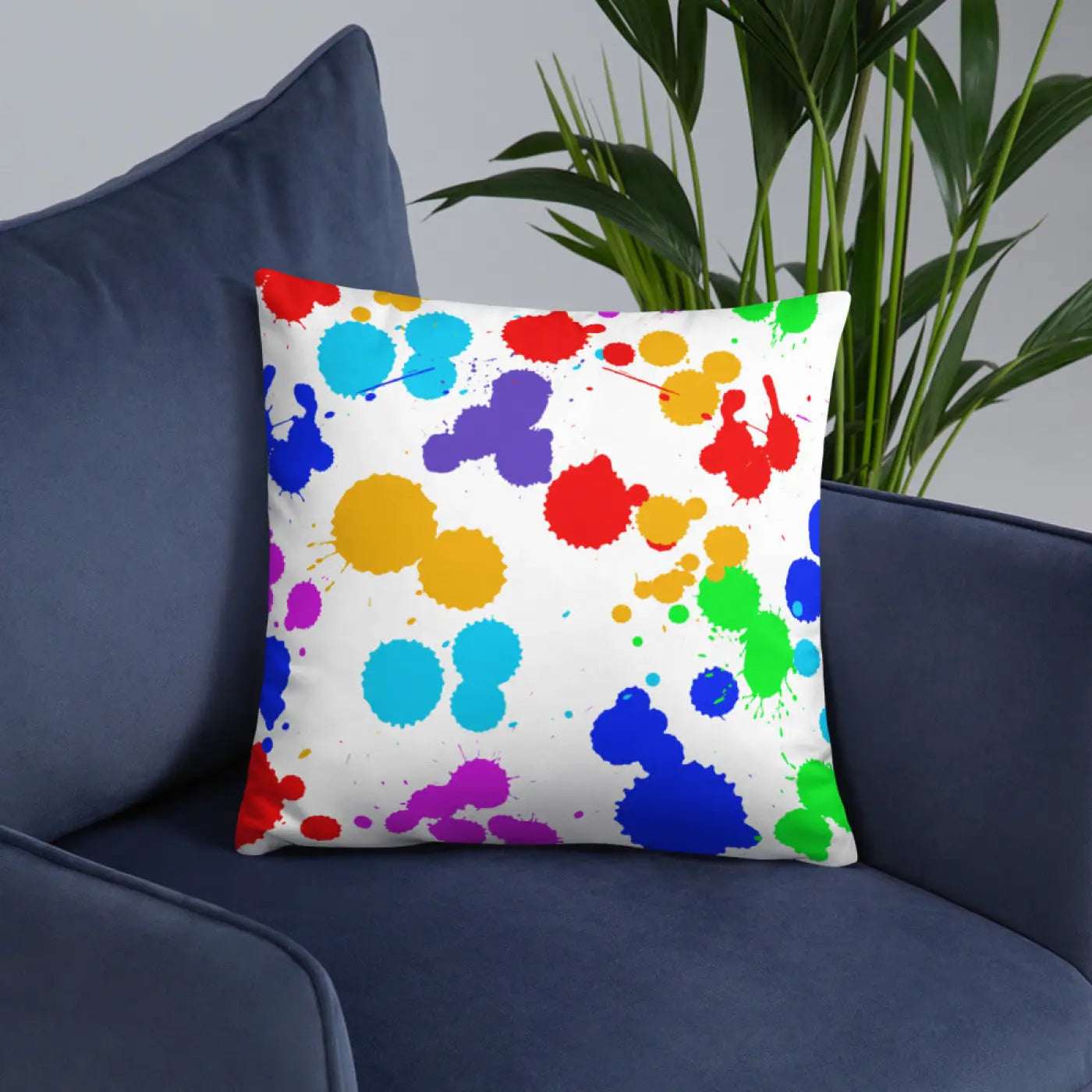 Paint Splats Pillow – Washable Cover 18x18 - Dipaliz