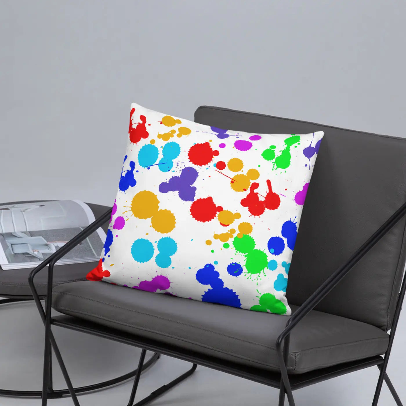 Paint Splats Pillow – Washable Cover 18x18 - Dipaliz
