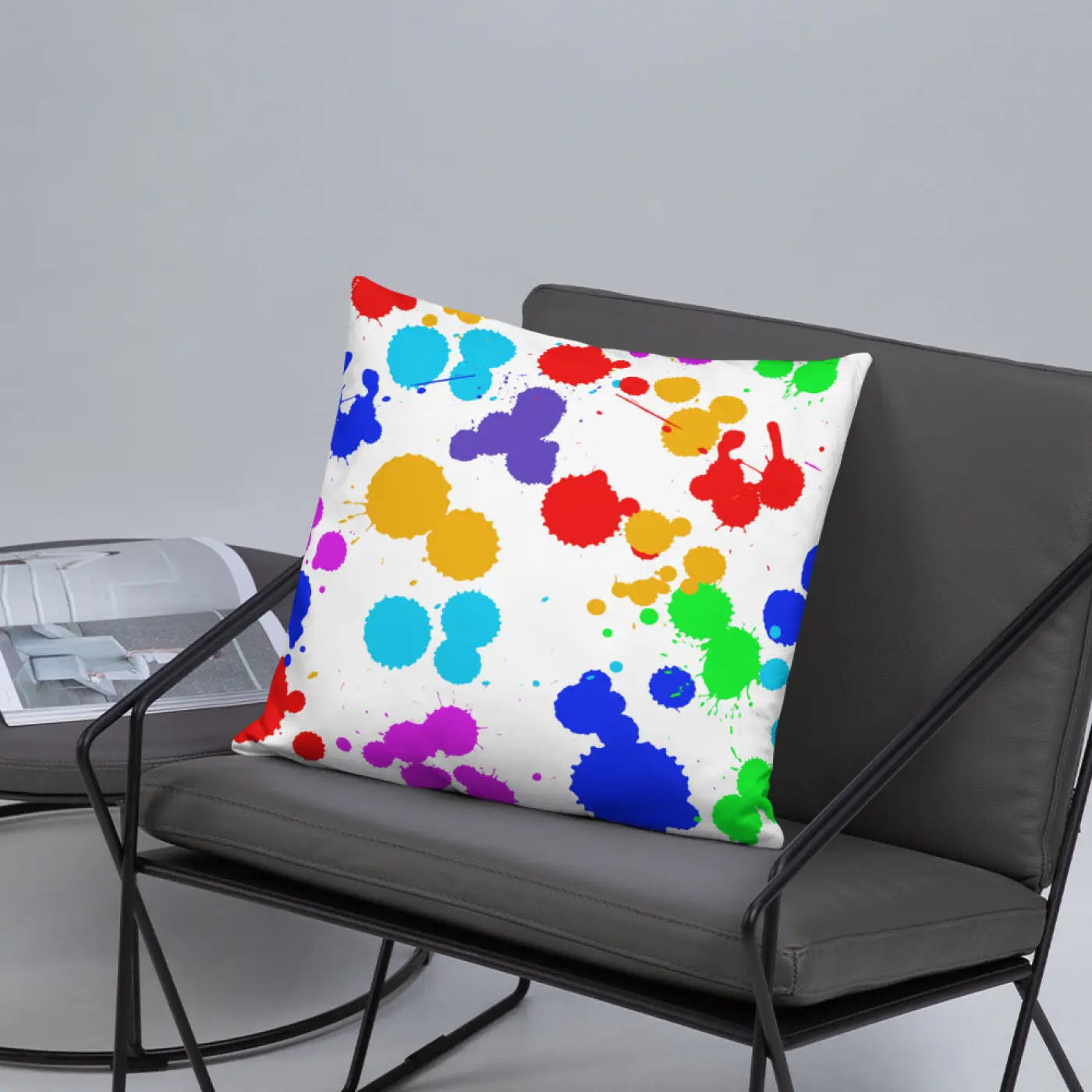 Paint Splats Pillow – Washable Cover 18x18 - Dipaliz