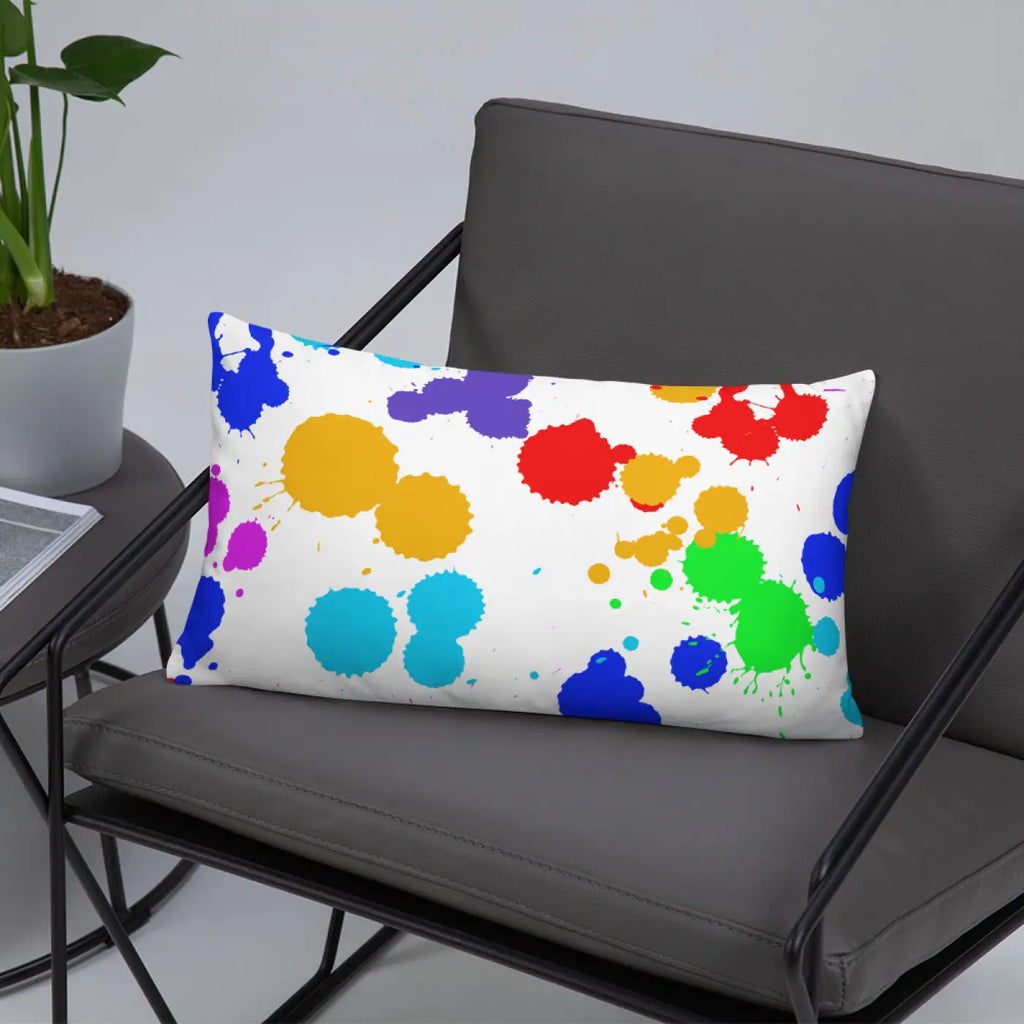 Paint Splats Pillow – Washable Cover 18x18 - Dipaliz