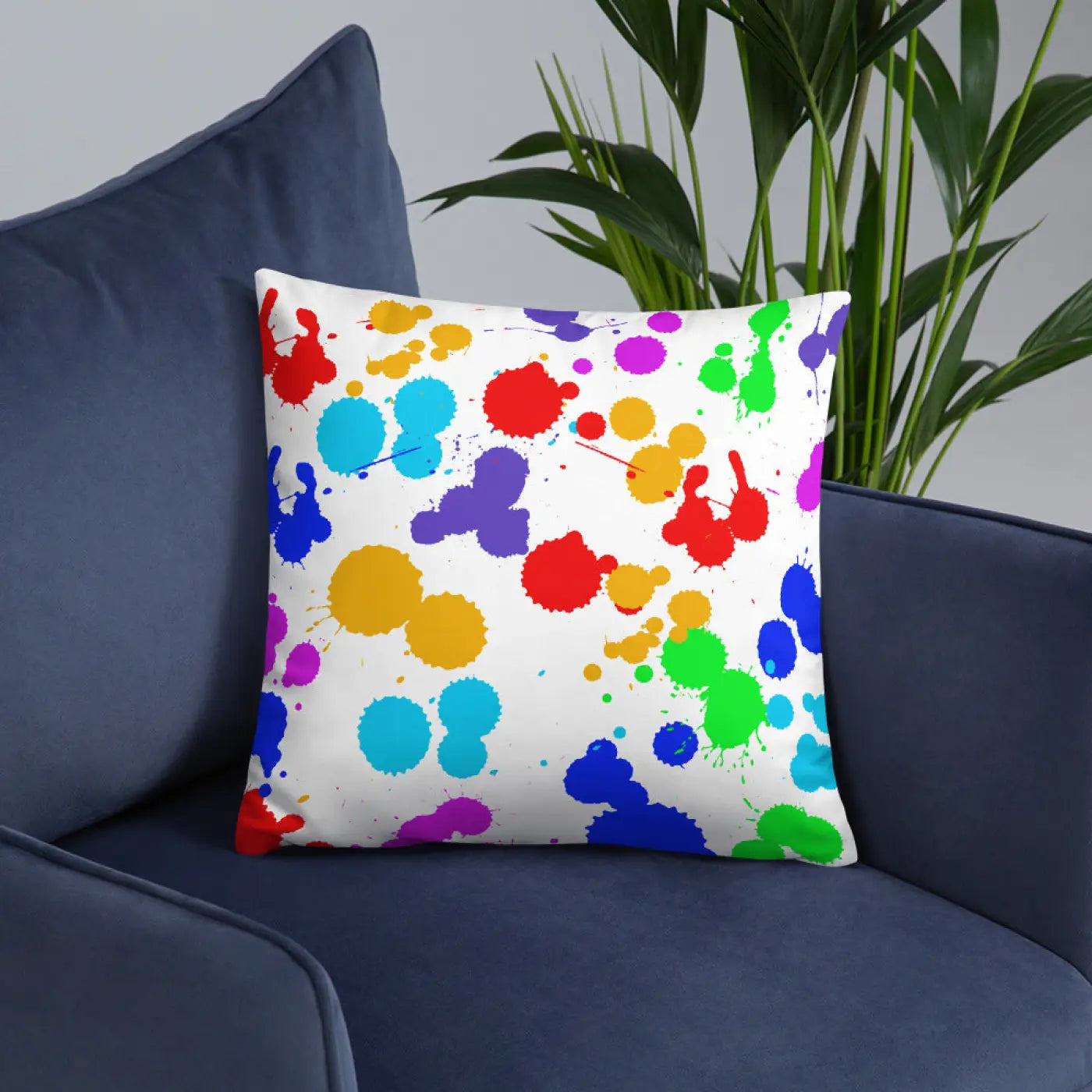 Paint Splats Pillow – Washable Cover 18x18 - Dipaliz