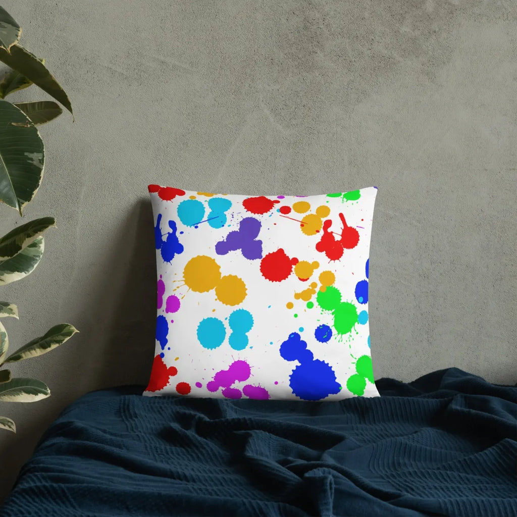 Paint Splats Pillow – Washable Cover 18x18 - Dipaliz