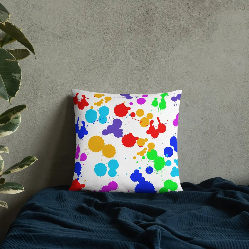 Paint Splats Pillow – Washable Cover 18x18 - Dipaliz
