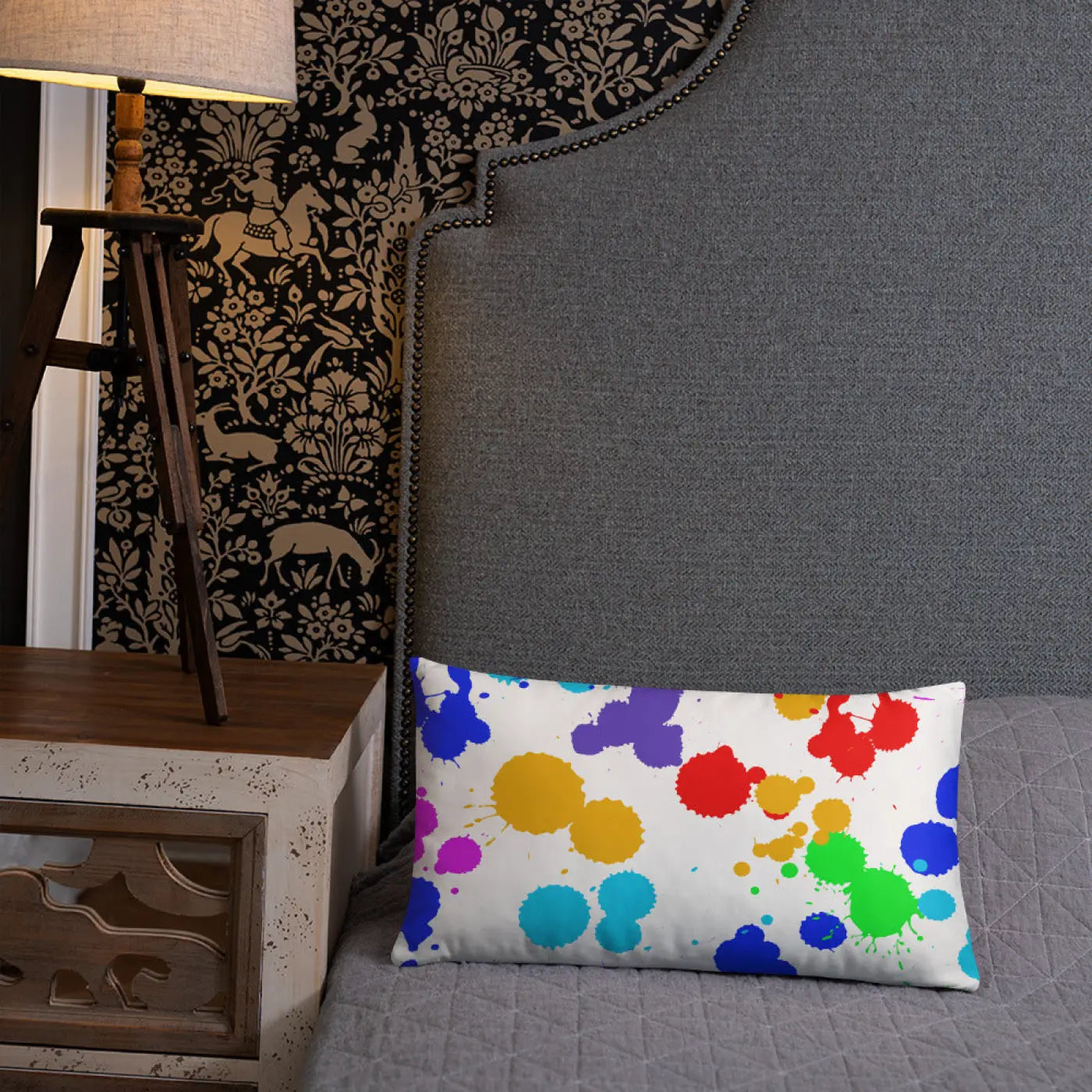 Paint Splats Pillow – Washable Cover 18x18 - Dipaliz